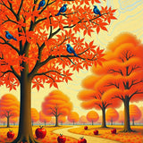 Autumn Harvest Symphony Decorative Half Moon(Orange)