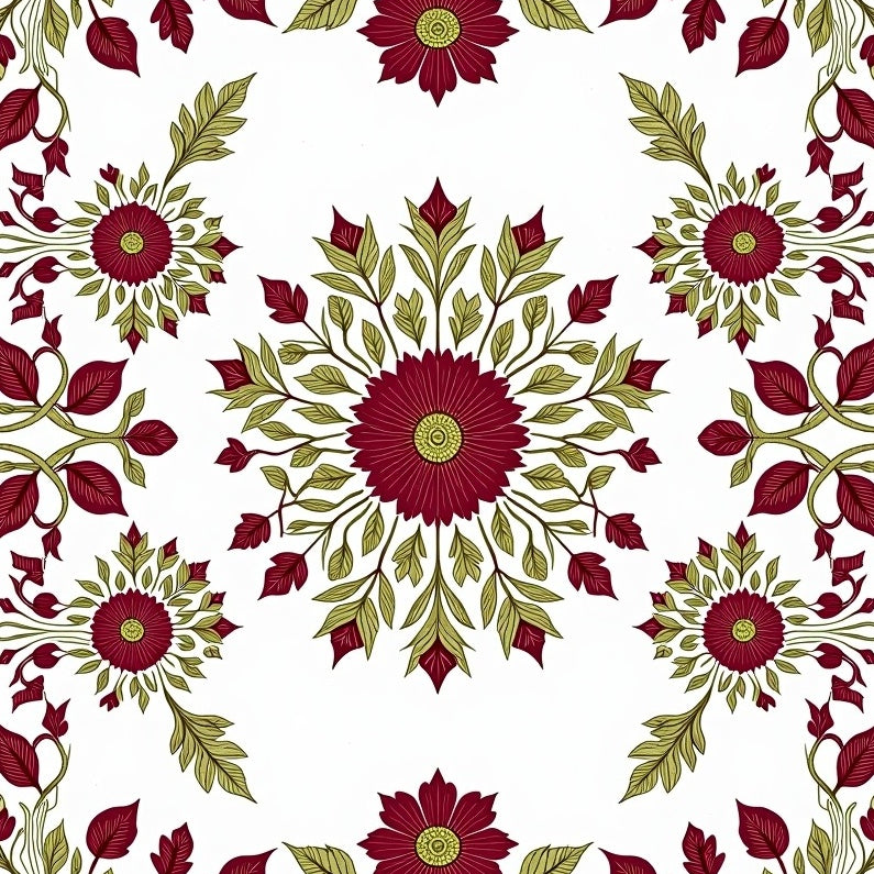 Heirloom Botanical Weathered Decorative Foyer (Red) - ODIKA