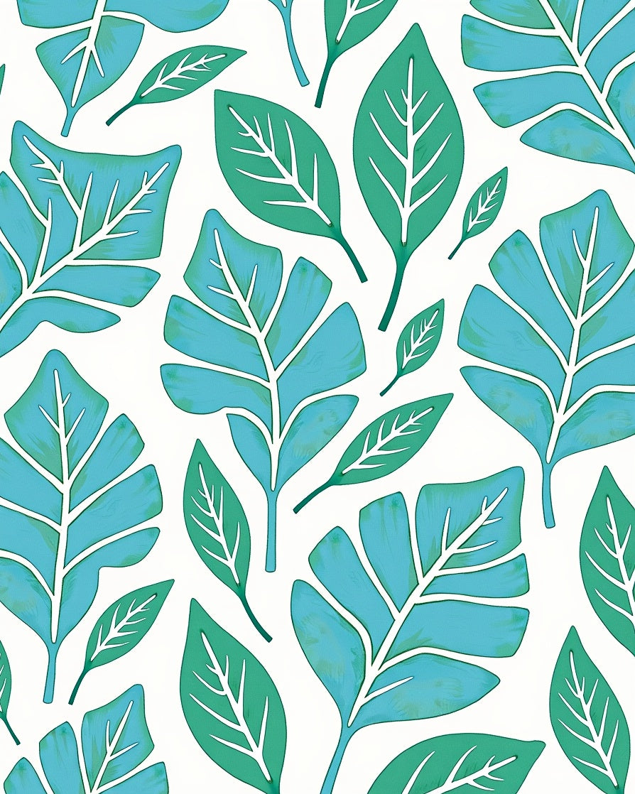 Botanical Dreamscape with Flourishing Leaf (Blue) - ODIKA