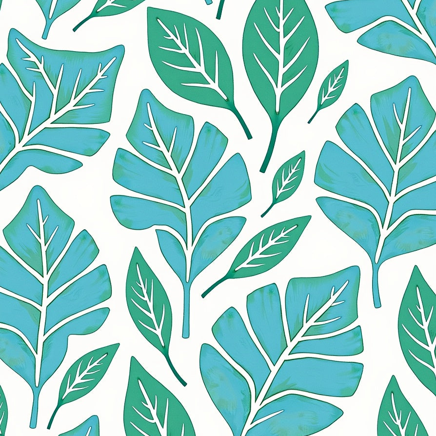 Botanical Dreamscape with Flourishing Leaf (Blue) - ODIKA