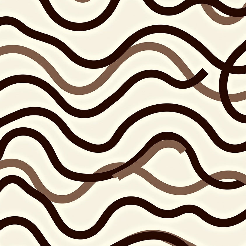 Minimalist Wave Design Featuring Flowing Interlocking Bands and Contours (Beige) - ODIKA