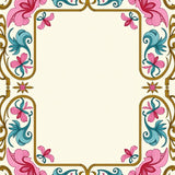 Whimsical Garden Blooms with Interlocking Rococo Filigree(Pink)
