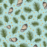 Merry Nautical Shells and Pine Sprig Composition(Beige)