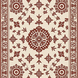 Faded Heirloom Damask Transitional Eclectic Heritage Design (Beige)