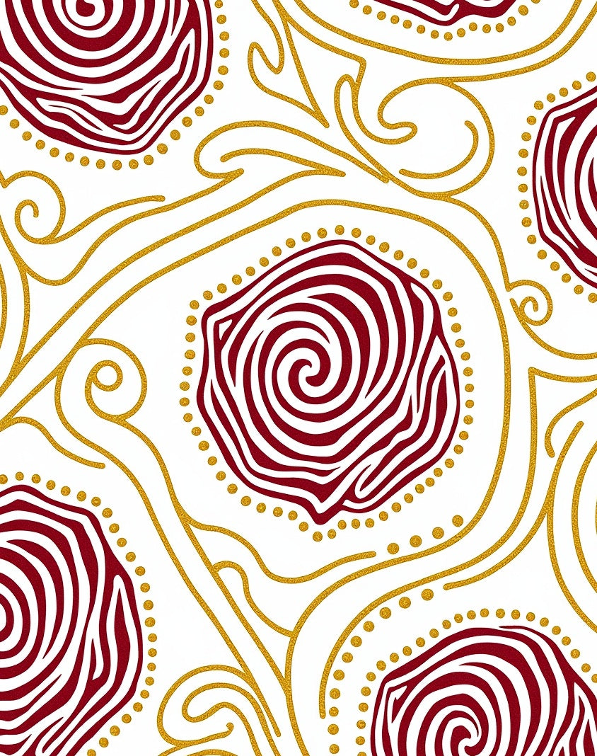 Luxury Plush Featuring Elegant Swirling Abstract Design (Gold) - ODIKA