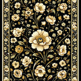 Sophisticated Digital Floral Print(Black)