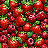 Sweet Berry Patch Delightful Strawberry & Raspberry(Red)