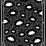 Floating Puff Art Nouveau Inspired(Black)