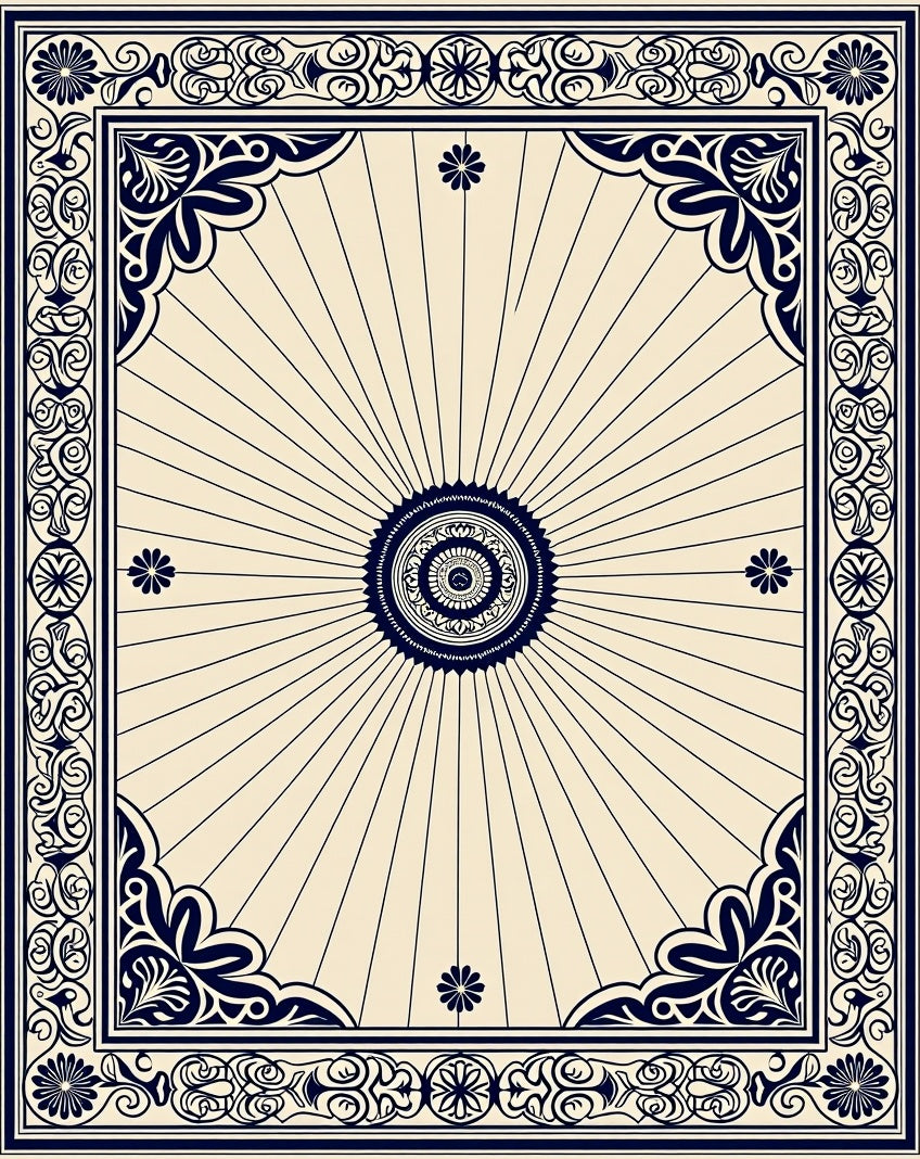 Traditional Rosette Medallion Dining (Beige) - ODIKA