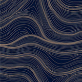 Rhythmic Wave Lattice Dynamic Modern Minimalist Decorative Symphony(Navy)
