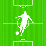 Soccer Pitch Kicking Player Ball Field Silhouette(Green)