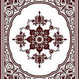 Ornate Medallion with Intricate Botanical Motifs(Brown)
