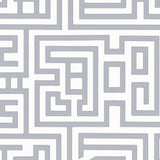Modern Interlocking Checkered Maze Abstract Accent(Gray)