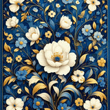 Luxe Golden Floral Accents(Blue)