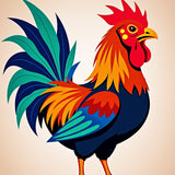 Farmyard Cockerel Half Moon Welcome Entrance Decorative(Red)