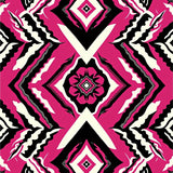 Intricate Interlocking Chevron with Boho Accents (Pink)