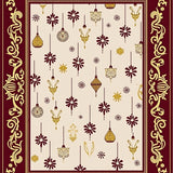 Blinking Paw Print Vacation Theme Floor with Ornament(Burgundy)