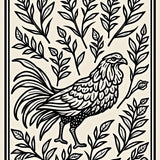 Vintage Farmyard Rooster Accent(Black)