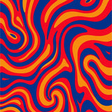 Flowing Waves Abstract Contemporary Design Artistic(Red)