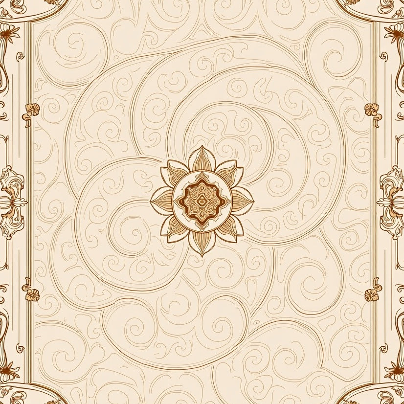 Vintage Spiral Floral Handwoven Artisan (Beige) - ODIKA