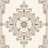 Elegant Interlocking Floral Medallion With Subtle Scroll Accents(Brown)