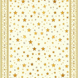 Wonderland Starry Letters Circle with Beige Hues and Storybook Motifs(Gold)