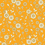 Blooming Floral Botanical Garden Inspired Delicate Ornate Fancy(Orange)