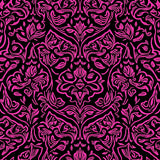 Floral Motif Featuring Delicate Botanical Insect Accents (Pink)