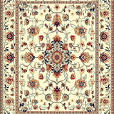 Timeless Floral Medallion in Earthy Beige Shades(Ivory)