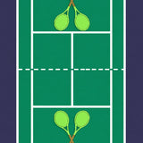 Tennis Court Crossed Rackets Balls Design(Green)