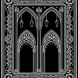 Haunted Mansion Gate Entry Featuring Gothic Arch(Black)