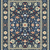 Waterproof Runner with Rustic Botanical Motif(Blue)