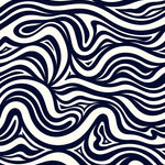 Abstract Wave Ripple Design Modern Contemporary Floor with Flow Motifs (Black) - ODIKA