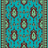 Intricate Paisley Teardrop Low Pile with Swirling Motifs (Turquoise) - ODIKA