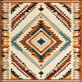Earth Tone Aztec with Layered Medallion and Chevron(Beige)