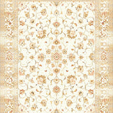 Cottage Charm Ivory Beige Vintage Inspired Medallion Motif(Beige)