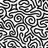 Abstract Swirl with Flowing Monochrome Curves(Black)