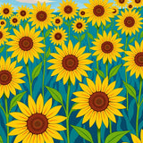 Countryside Blossoming Meadow Artisan Decorative Throw(Yellow)