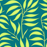 Tropical Palm Frond Botanical with Modern Leaf Silhouettes(Teal)