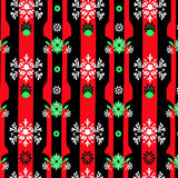 Folk Art Plaid with Interlocking Festive Starbursts(Red)
