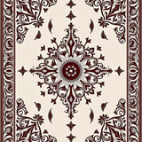 Heritage Paisley with Elaborate Vine Scroll Embellishments(Brown)