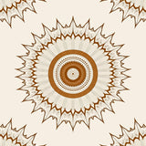 Sunburst Radial Floral Distressed Jewel(Brown)