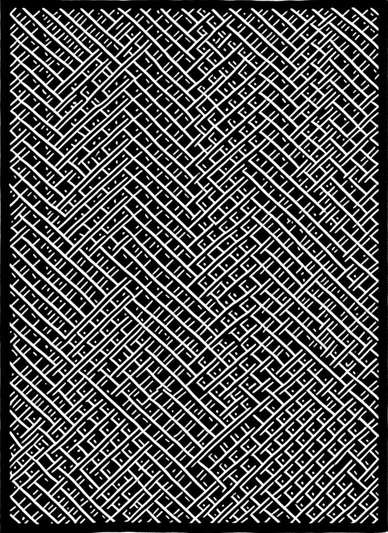 Nordic Scandinavian Herringbone Interlocking (Black) - ODIKA