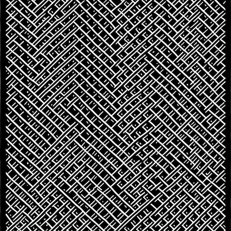 Nordic Scandinavian Herringbone Interlocking (Black) - ODIKA