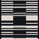 Coastal Black And White Front Door Striped Welcome Mat(Black)