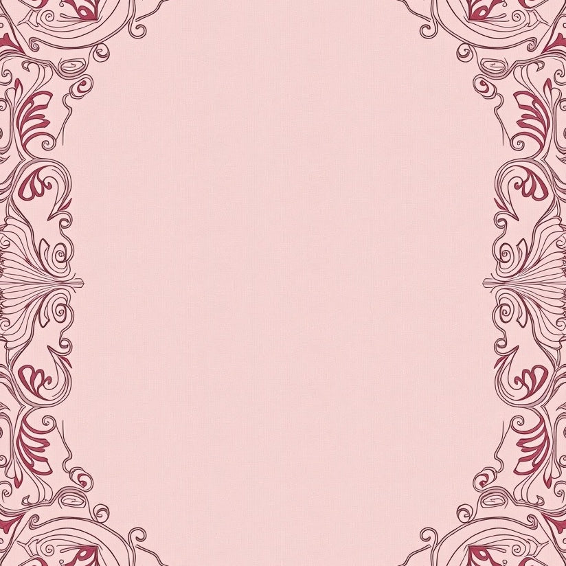 Floral Motif Featuring Swirling Vine Embellishments (Pink) - ODIKA