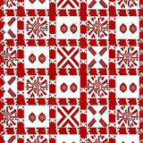 Classic Gingham Checkered Patchwork with Festive Accents(Red)