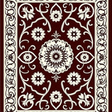 Classic Palmette With Intricate Floral Trellis and Scroll Accents (Brown)