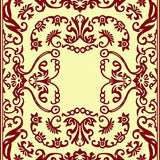Damask Scroll Work Easy Clean Floor with Elegant Curves(Beige)
