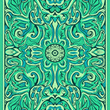 Enchanted Garden Blossoms Swirling Vines Abstract Foliage (Green) - ODIKA